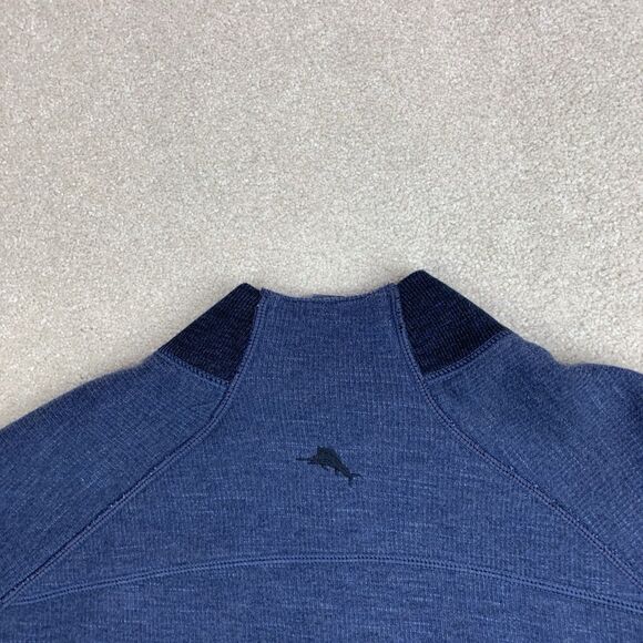 Tommy Bahama Reversible Sweatshirt Pullover Quarter Zip Blue Black XL Sweater - Picture 8 of 16